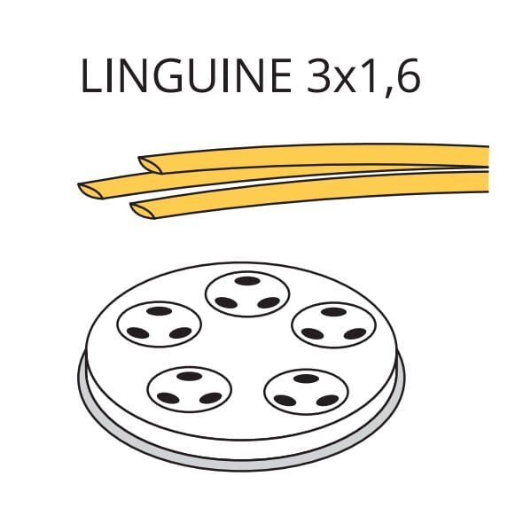 Matryca do makaronu Linguine 3x1,6 mm - widok z przodu